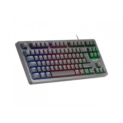 Mars Gaming MK023, Teclado Gaming TKL, Tecnología Híbrida H-Mech, Iluminación FRGB Rainbow, Anti-ghosting, Compatibilidad 