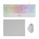 Mars Gaming MCP124, Combo Gaming 3en1, Teclado Ergonómico H-Mech LED RGB, Ratón RGB 3200DPI Switches HUANO, Alfombrilla Nan