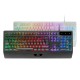 Mars Gaming MK124, Teclado Ergonómico H-Mech, Reposamuñecas Integrado, Iluminación FRGB Rainbow, Teclado Gaming Antighosti