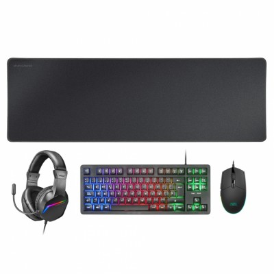 Mars Gaming MCP-RGB3, Pack Gaming Teclado Fixed RGB + Ratón Gaming RGB Flow 3200 DPI + Auriculares Over-Ear RGB + Alfombrill