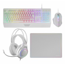 Mars Gaming MCP124PRO, Combo Gaming 4en1, Teclado RGB H-Mech con Reposamuñecas, Ratón RGB 3200DPI y Switches HUANO, Auriculare