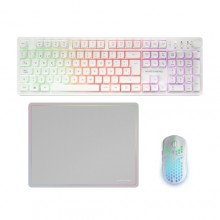 Mars Gaming MCPWXWES teclado Ratón incluido Juego RF inalámbrica + USB QWERTY Español Blanco