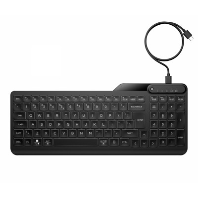 HP Teclado con cable retroiluminado multidispositivo 405