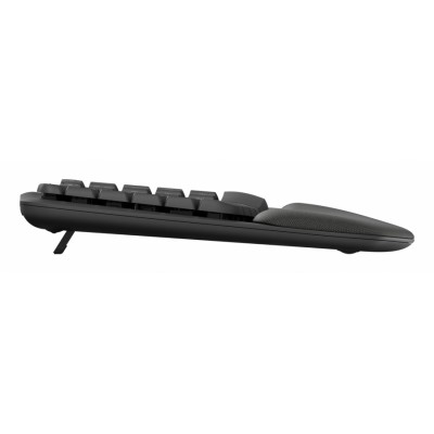 Logitech Wave Keys for Business, teclado ergonómico inalámbrico con reposamanos acolchado, tecnología Logi Bolt segura, Bl