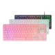 Mars Gaming MK023, Teclado Gaming TKL, Tecnología Híbrida H-Mech, Iluminación FRGB Rainbow, Anti-ghosting, Compatibilidad 