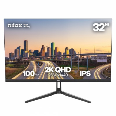 Monitor Nilox MONITOR 32 IPS 100 HZ HDMI Y DP, 32", QHD, HDMI, DVI, VGA