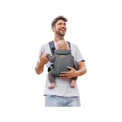 Jané Dual Mochila Portabebé Ergonómica, Desde Nacimiento (3,5–15 kg), 3 Posiciones, Transpirable y Acolchada, Gris