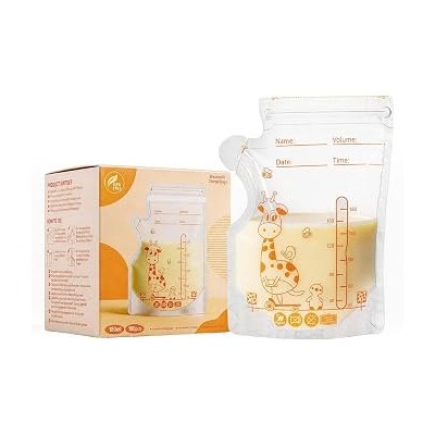 Oderra Bolsas Leche Materna Congelar 100PCS - 180ml Bolsas Almacenamiento Leche Materna con Sellado Doble, Preesterilizadas