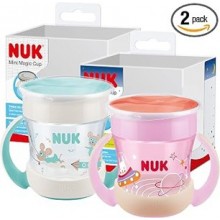 NUK Mini Magic Cup Día y Noche — Pack de 2 vasos 360° de 160 ml, turquesa y rosa