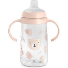Suavinex Wild&Free — Biberón y vaso con asas y boquilla de silicona, 270 ml, desde 6 meses, rosa