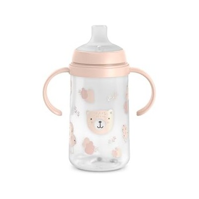 Suavinex Wild&Free — Biberón y vaso con asas y boquilla de silicona, 270 ml, desde 6 meses, rosa