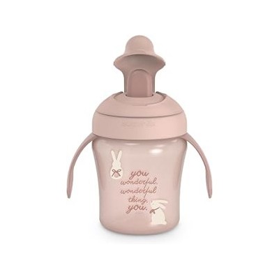 Suavinex — Vaso evolutivo con boquilla rígida, 200 ml, desde 6 meses, rosa