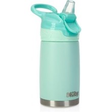 Nuby Flip-It — Botella isotérmica de acero inoxidable, 300 ml, desde 18 meses, Aqua