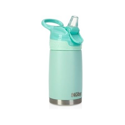 Nuby Flip-It — Botella isotérmica de acero inoxidable, 300 ml, desde 18 meses, Aqua