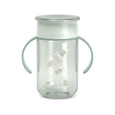 Suavinex Wonderland — Vaso de aprendizaje Magic Cup 360° con asas, 340 ml, desde 12 meses, verde