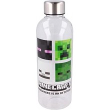 Ecozen Hidro — Botella de agua Minecraft de 850 ml, negra y verde