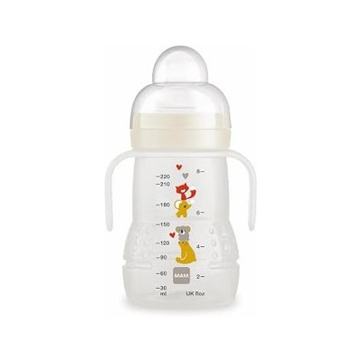 MAM Biberón y Vaso 2 en 1 para Bebés +4 Meses, Neutro, 220 ml, 1 ud