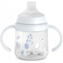 Suavinex Wild&Free — Biberón y vaso con asas y boquilla de silicona, 150 ml, desde 6 meses, azul