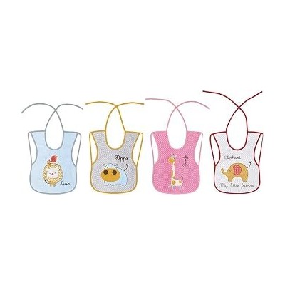 Interbaby — Pack de 12 baberos de rizo plastificado, 25 × 35 cm