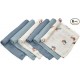 Jané — Pack de 6 muselinas de algodón y bambú, 35 × 35 cm, azul