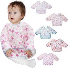 Lictin 5PCS Babero con Mangas Impermeable- Babero de Manga Larga,0-24 Meses