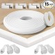 Happy Chlea Protector Esquinas Bebé – Cobertura Total 6,4 m (Rollo Protector de Bordes + 8 Cantoneras) + 4 Cerraduras y 1 Tope