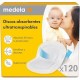 Medela — Discos absorbentes de lactancia ultratranspirables, 120 unidades