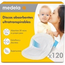 Medela — Discos absorbentes de lactancia ultratranspirables, 120 unidades