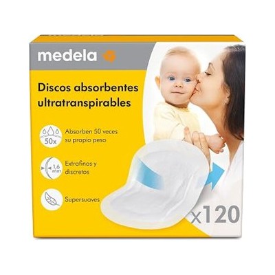Medela — Discos absorbentes de lactancia ultratranspirables, 120 unidades