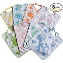 Bubabù Dumbo — Pack de 6 baberos de rizo con elástico, 31 × 38 cm