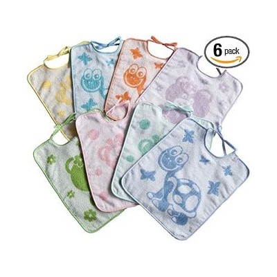 Bubabù Dumbo — Pack de 6 baberos de rizo con elástico, 31 × 38 cm