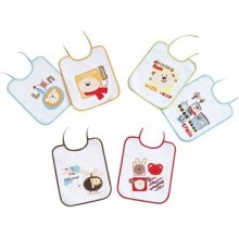Interbaby — Pack de 12 baberos de rizo plastificado, 25 × 30 cm