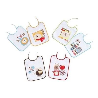 Interbaby — Pack de 12 baberos de rizo plastificado, 25 × 30 cm