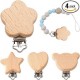 4 clips para chupete de madera, clips para chupete para bebé, clips para chupete, accesorios para cadenas para chupetes