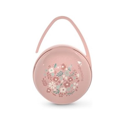 Suavinex — Caja portachupetes para 2 chupetes, rosa floral