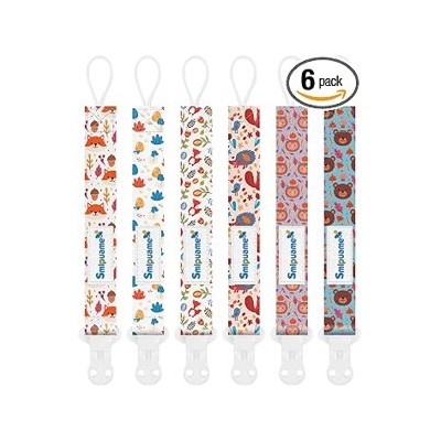 Smlpuame Conjunto de 6 Chupeteros, Cadena de Chupete Bebé, Chupetero con Clip para Niños y Niñas, Protege a tu Bebé(Precioso