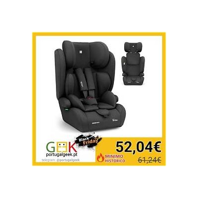 KikkaBoo i-PASS, Grupo 1/2/3 (9-36 kg, 76-150 cm), Negro