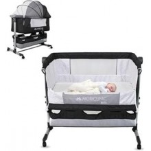 Mobiclinic Night — Cuna 3 en 1 con colchón, mosquitera y ruedas, negra