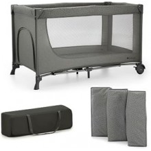 Kinderkraft Joy 2 — Cuna de viaje 3 en 1, hasta 25 kg, gris