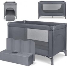 KikkaBoo So Gifted 2026 — Cuna de viaje plegable de 120 × 60 cm, gris oscuro