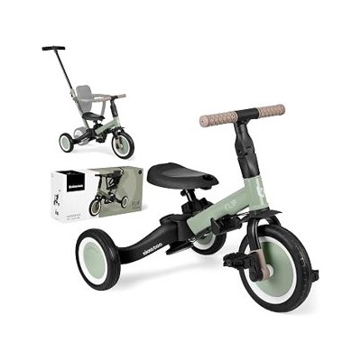 KikkaBoo Flip — Triciclo y bicicleta evolutiva 5 en 1, verde militar