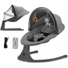 Kinderkraft LUMI 2 — Hamaca y columpio eléctrico regulable, gris oscuro