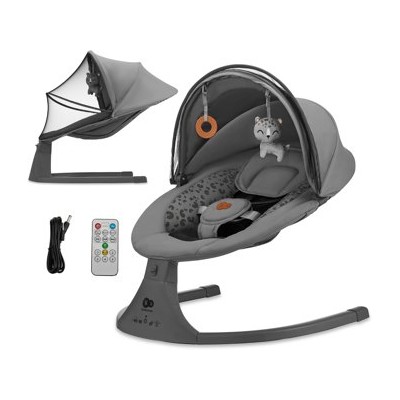 Kinderkraft LUMI 2 — Hamaca y columpio eléctrico regulable, gris oscuro