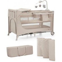 Kinderkraft JOY 2 ACC — Cuna de viaje 2 en 1 con cambiador, beige