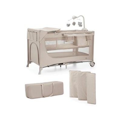 Kinderkraft JOY 2 ACC — Cuna de viaje 2 en 1 con cambiador, beige