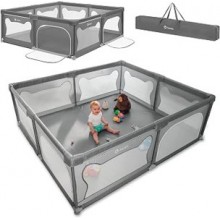 Lionelo Willow XL — Parque infantil de 187 × 207 cm, gris