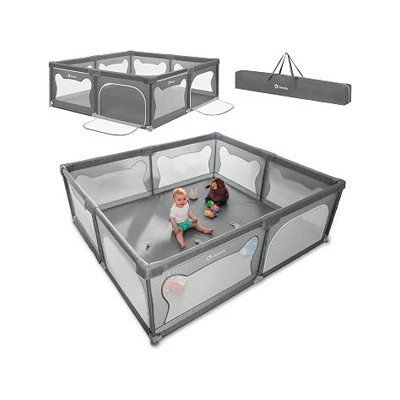Lionelo Willow XL — Parque infantil de 187 × 207 cm, gris