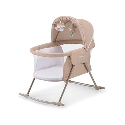 Kinderkraft LOVI — Moisés plegable con bolsa de transporte, beige