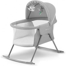 Kinderkraft LOVI — Moisés plegable con bolsa de transporte, gris