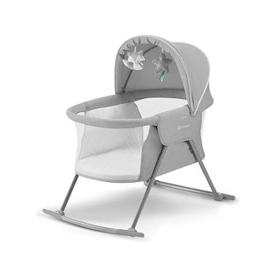 Kinderkraft LOVI — Moisés plegable con bolsa de transporte, gris